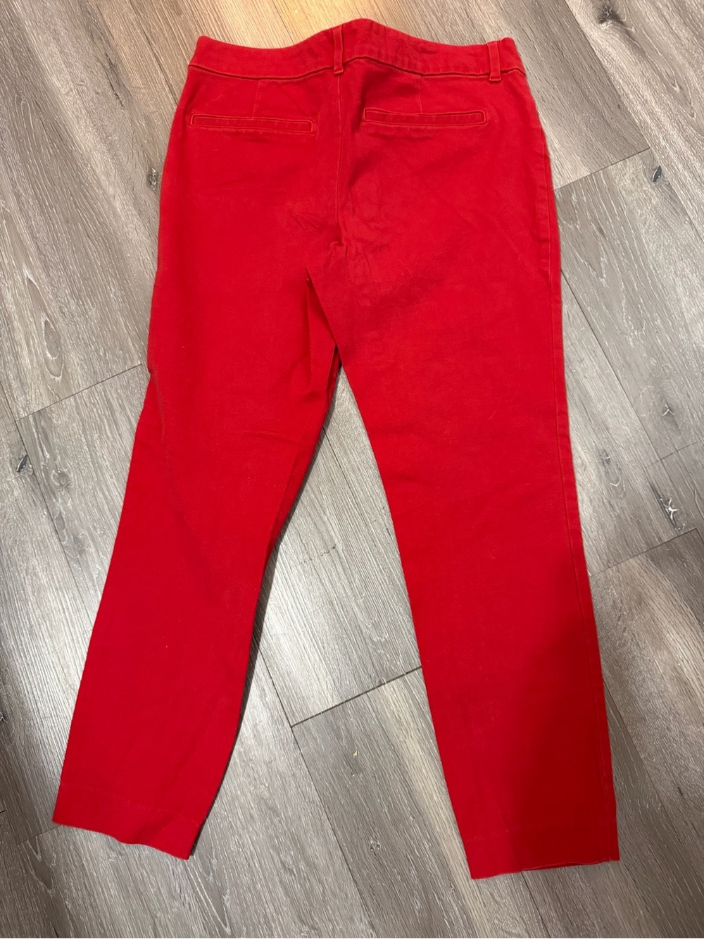 Old Navy pixie Bright Red Women's Slim Straight-Leg Trousers size 10 - Picture 4 of 5